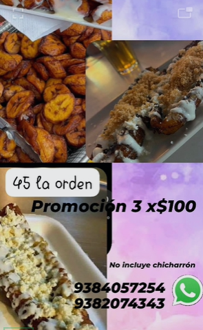 3 X 100! PLATANO PREPARADO!! 0 6 alitas o boneless x $100