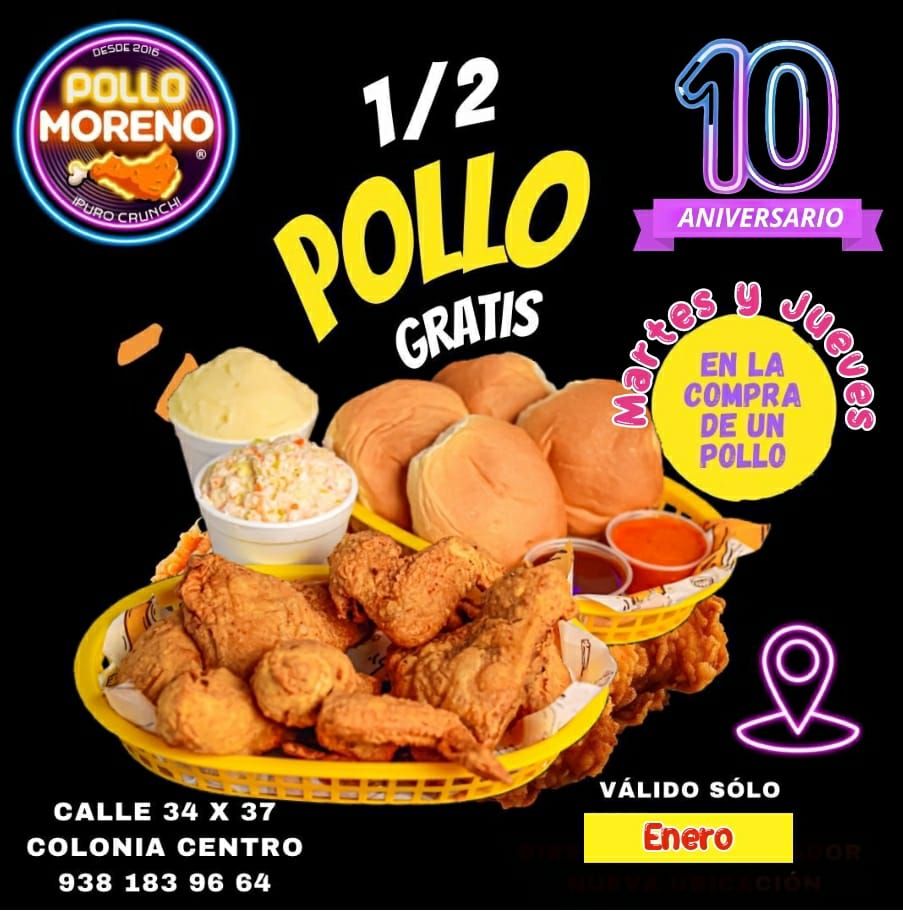 1/2 pollo gratis